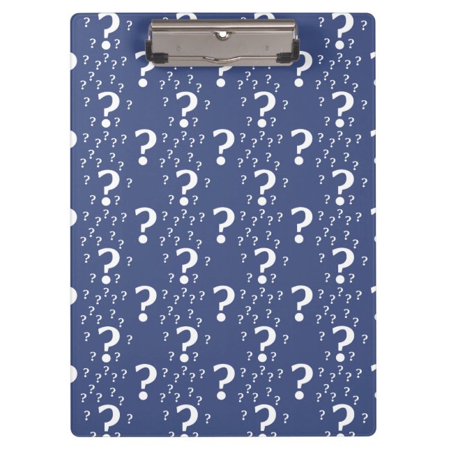 Mystery question mark riddle puzzle blue clipboard (Front)