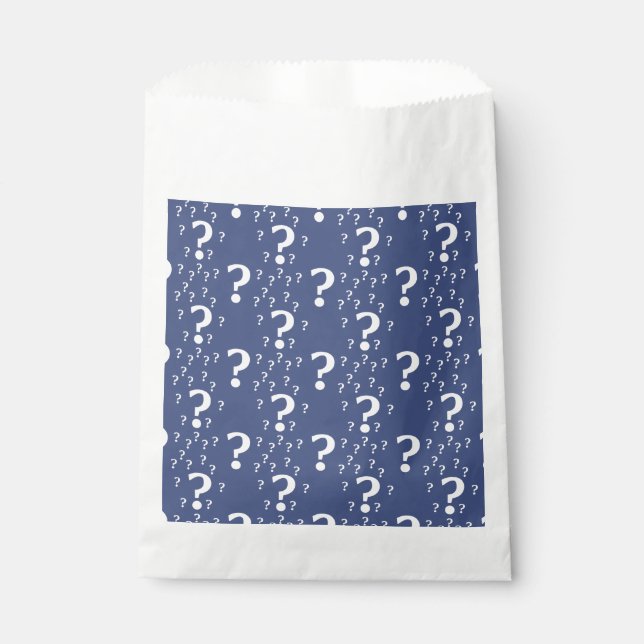 Mystery question mark riddle puzzle blue favour bags (Front)