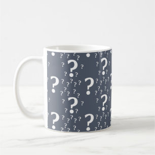 Mystery question mark riddle puzzle blue-grey coffee mug