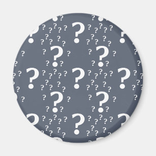 Mystery question mark riddle puzzle blue-grey magnet