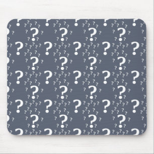 Mystery question mark riddle puzzle blue-grey mouse pad