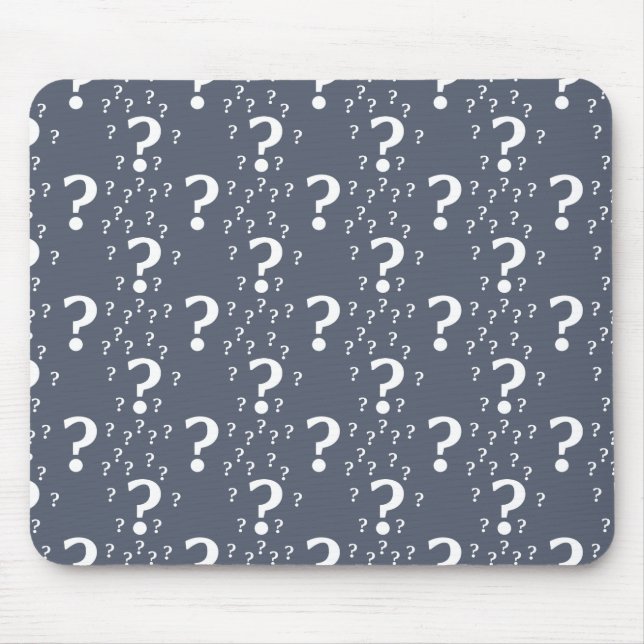 Mystery question mark riddle puzzle blue-grey mouse pad (Front)