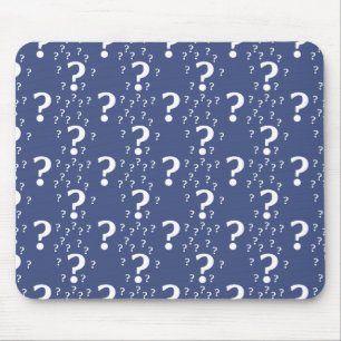 Mystery question mark riddle puzzle blue mouse pad