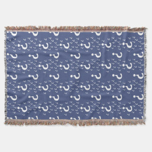 Mystery question mark riddle puzzle blue throw blanket