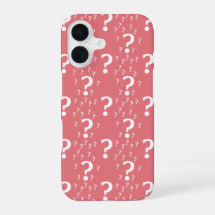 Mystery question mark riddle puzzle coral iPhone 16 case