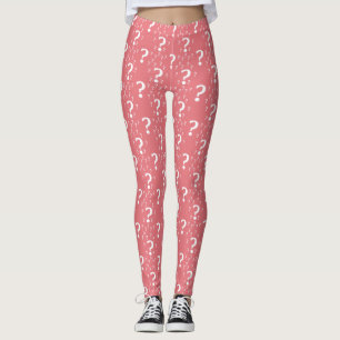 Mystery question mark riddle puzzle coral leggings