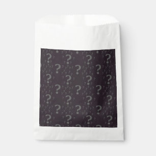 Mystery question mark riddle puzzle grey favour bags
