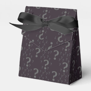 Mystery question mark riddle puzzle grey favour box