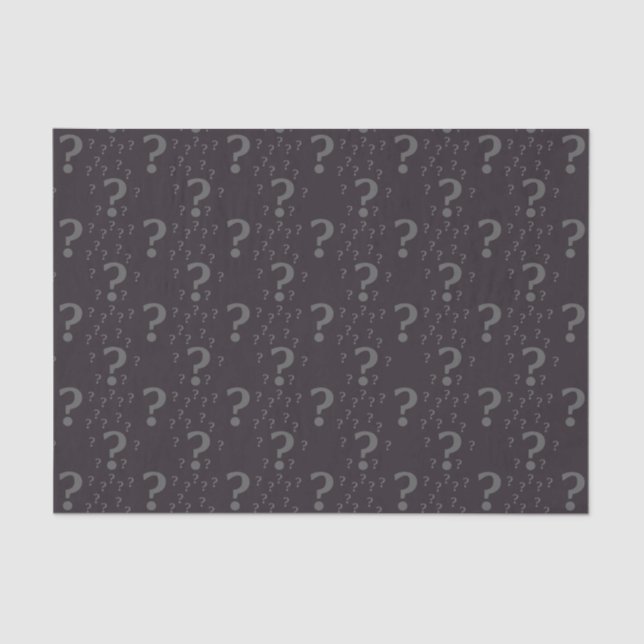 Mystery question mark riddle puzzle grey tissue paper (Front)