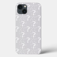 Mystery question mark riddle puzzle light gray Cas