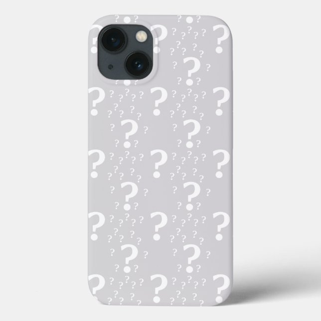 Mystery question mark riddle puzzle light gray Cas Case-Mate iPhone Case (Back)