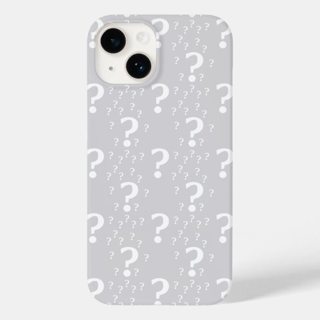 Mystery question mark riddle puzzle light grey  Case-Mate iPhone case (Back)