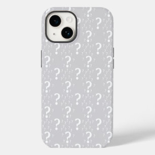 Mystery question mark riddle puzzle light grey iPhone 14 case