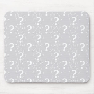 Mystery question mark riddle puzzle light grey mouse pad