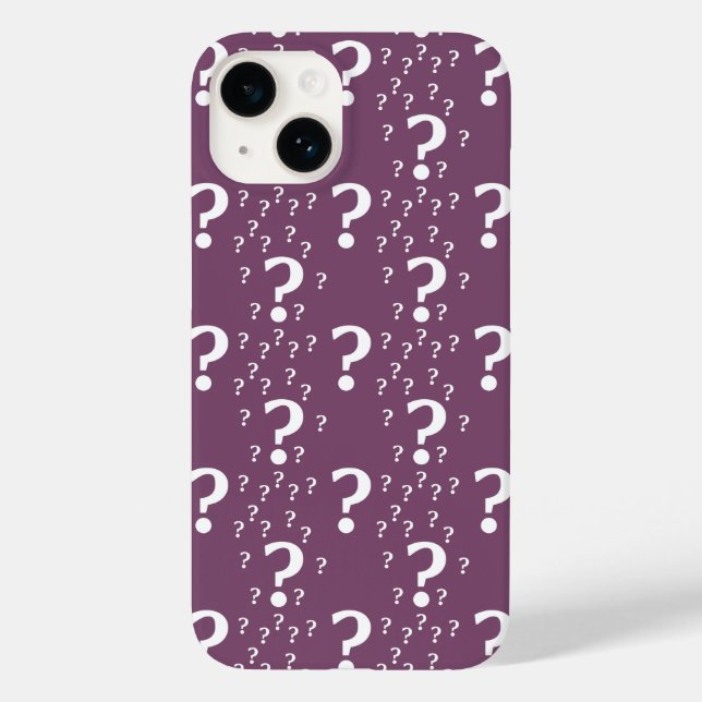 Mystery question mark riddle puzzle mauve Case-Mate iPhone case (Back)