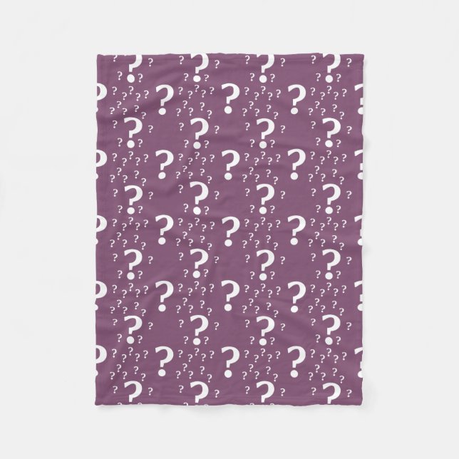 Mystery question mark riddle puzzle mauve fleece blanket (Front)