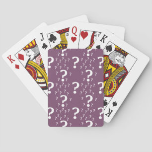 Mystery question mark riddle puzzle mauve playing cards