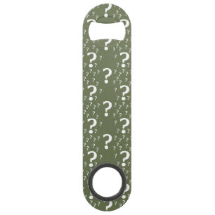 Mystery question mark riddle puzzle olive green