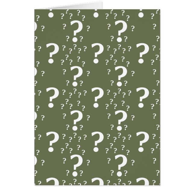 Mystery question mark riddle puzzle olive green (Front)