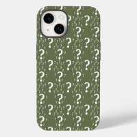 Mystery question mark riddle puzzle olive green