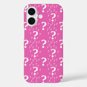 Mystery question mark riddle puzzle pink  iPhone 16 case
