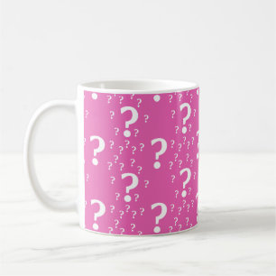 Mystery question mark riddle puzzle pink coffee mug