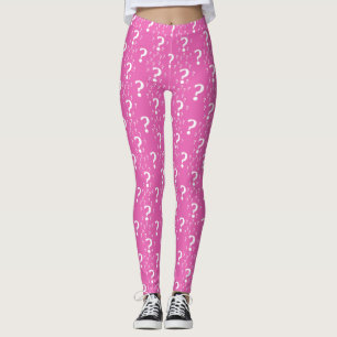 Mystery question mark riddle puzzle pink leggings