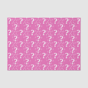 Mystery question mark riddle puzzle pink tissue paper