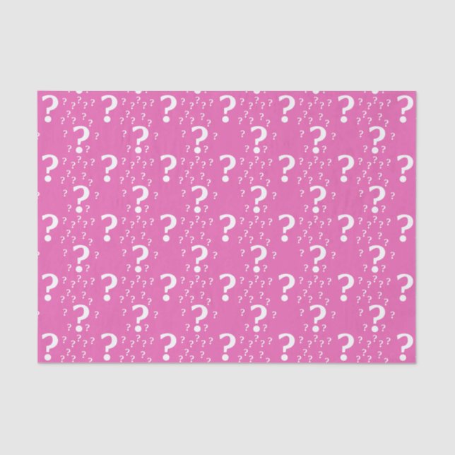 Mystery question mark riddle puzzle pink tissue paper (Front)