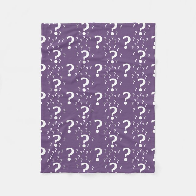 Mystery question mark riddle puzzle purple fleece blanket (Front)