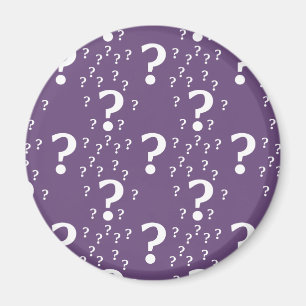 Mystery question mark riddle puzzle purple magnet