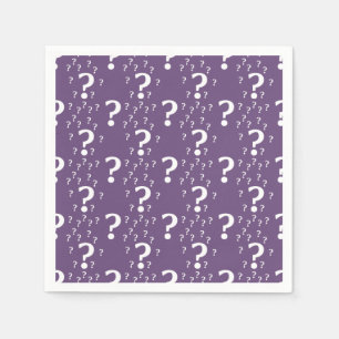 Mystery question mark riddle puzzle purple napkin