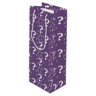 Mystery question mark riddle puzzle purple wine gift bag