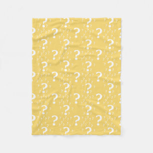 Mystery question mark riddle puzzle yellow fleece blanket