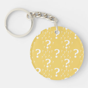 Mystery question mark riddle puzzle yellow key ring