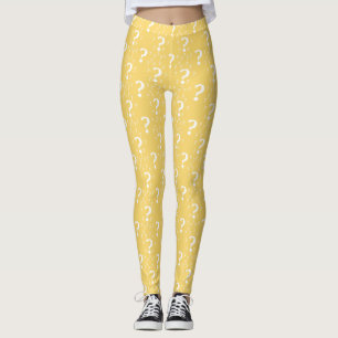 Mystery question mark riddle puzzle yellow leggings