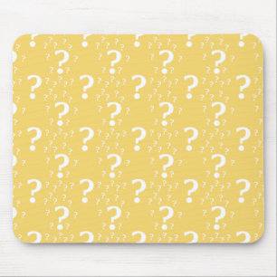 Mystery question mark riddle puzzle yellow mouse pad