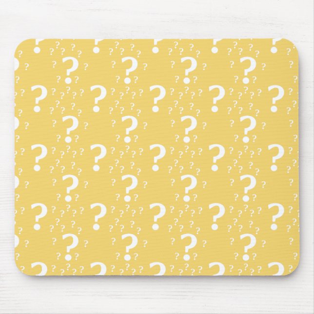 Mystery question mark riddle puzzle yellow mouse pad (Front)