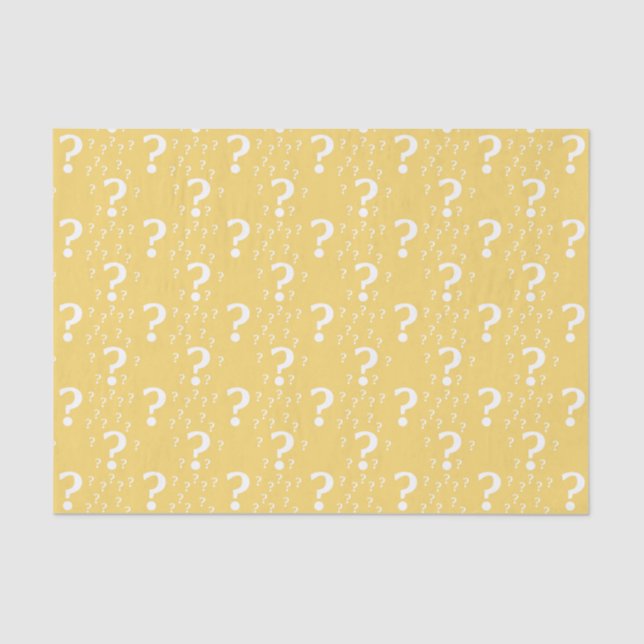 Mystery question mark riddle puzzle yellow tissue paper (Front)