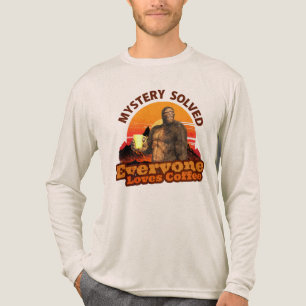 Mystery Solved Everyone Loves Coffee Funny Bigfoot Tri-Blend Shirt