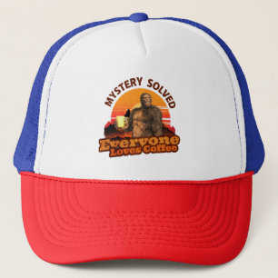 Mystery Solved Everyone Loves Coffee Funny Bigfoot Trucker Hat