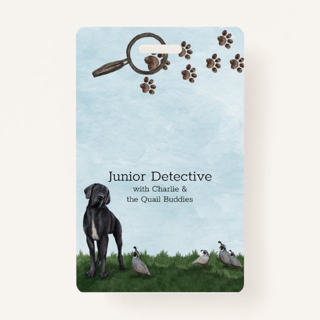 Mystery-Solving Junior Detective name badge ID Badge (Front)