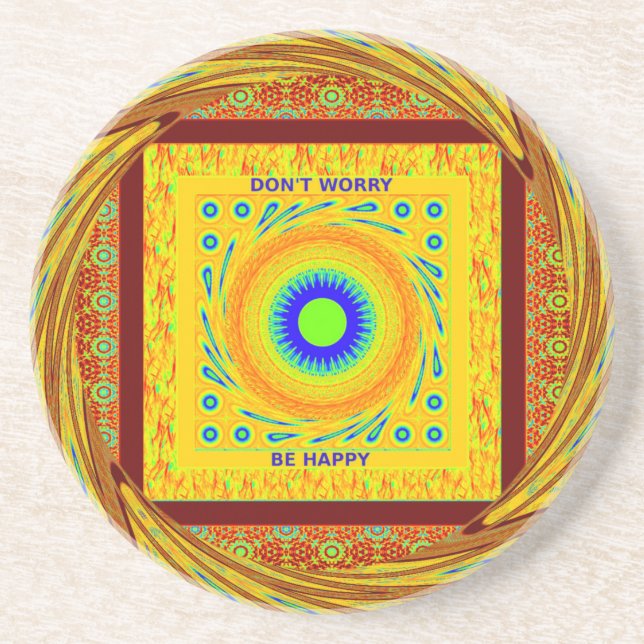 Mystic African Eye Wall Art: A Cyan Gaze Coaster (Front)