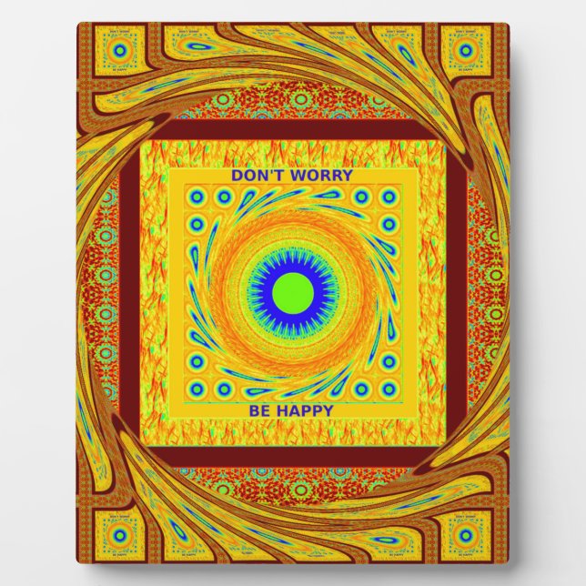 Mystic African Eye Wall Art: A Cyan Gaze Plaque (Front)