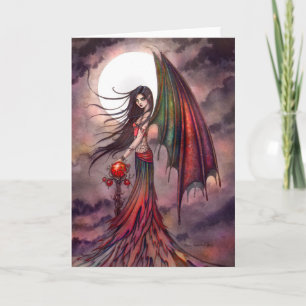 Mystic Autumn Vampire Gothic Fairy Halloween Art Card