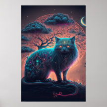Mystic Black Cat Poster | Witchy Art 2