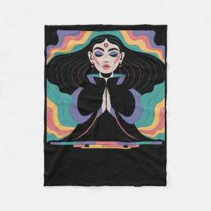 Mystic Black Witch – Strength  Fleece Blanket