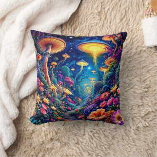 Mystic Bloom Forest Under Stars Cushion