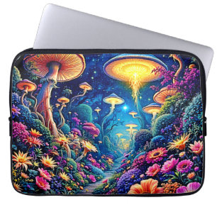 Mystic Bloom Forest Under Stars Laptop Sleeve