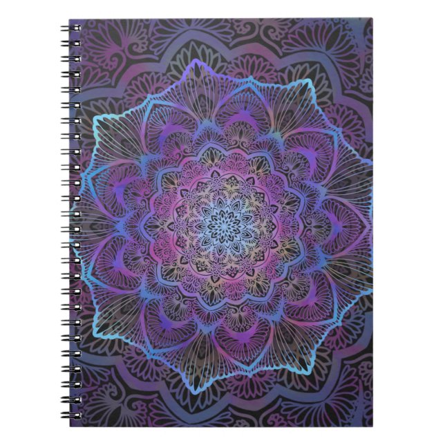 Mystic Bloom Mandala  Spiral Notebook (Front)